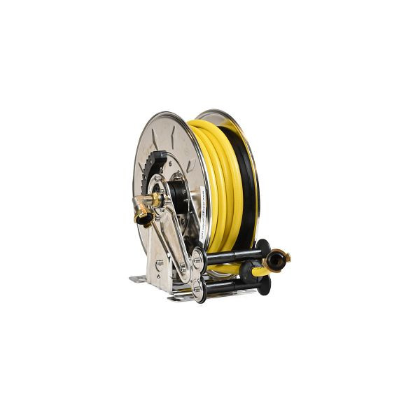 Ebinger Schlauchaufroller OSM 210, Max. 12bar/50°C, 10m - 1/2" ID PVC-Gewebeschlauch, Edelstahl, 1.214.101