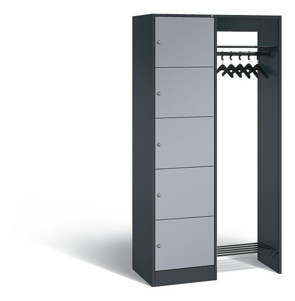 C+P Garderobe Serie 8070, H1950xB960xT480 mm, Anthrazit/Weißalu, 82700-00 S10382