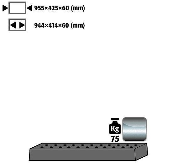 asecos Lochblecheinsatz, Stahl Standard für Modell(e): UB90, UB30 mit Breite 1100 mm, 8375