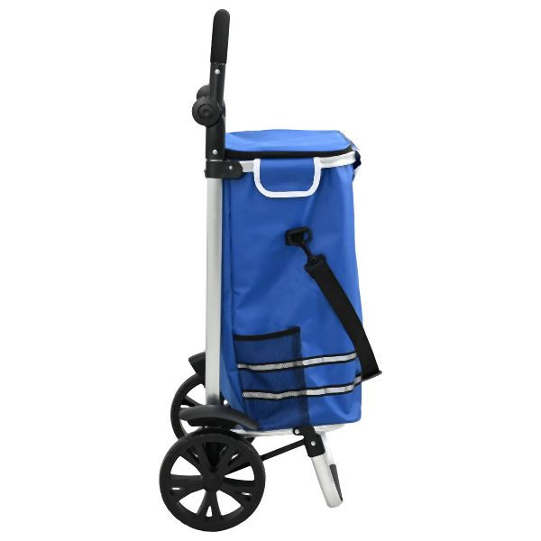 vidaXL Einkaufswagen mit Rädern und verstellbarem Griff Blau 40 L, 42002336