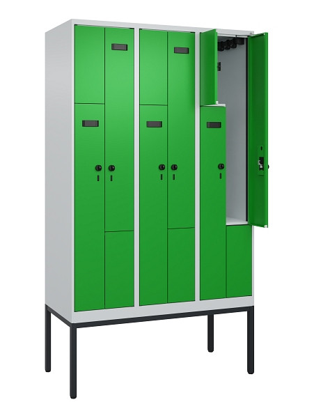 C+P Z-Spind Evolo PLUS, Gestell, 6 Fächer, 2120x1200x500mm, 7035/6037, Drehriegel, 0490337-326 S10004