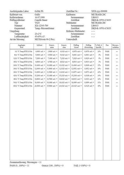 Gossen Metrawatt Kalibriersoftware zum Steuern von Prozesskalibratoren, Z211A