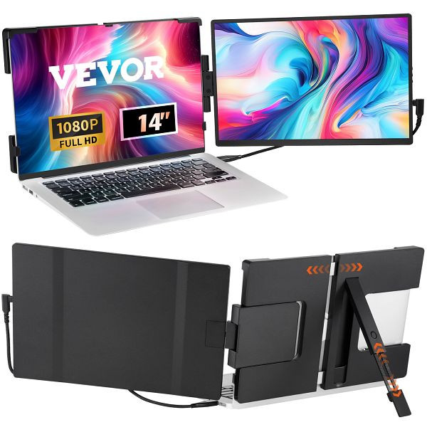 VEVOR Laptop-Bildschirmerweiterung Bildschirm HD 1080P Tragbarer Monitor 356mm, BXSDNXSQ14YCZA95CV2