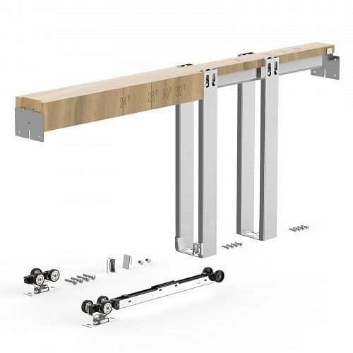 VEVOR Schiebetürrahmen-Set für 610–914 mm breite & 2134 mm hohe Türen, aus verzinktem Stahl, mit Zwei-Wege-Soft-Close-Mechanismus, XZMKTZQTLZ36HR4OC001V0