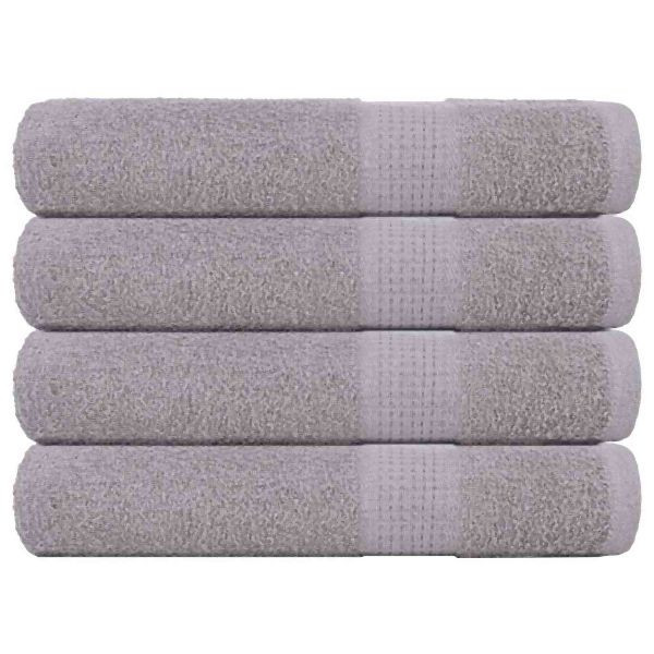 vidaXL Handtücher 4 Stück Grau 100x200 cm 360 g/m² 100% Baumwolle, 136843