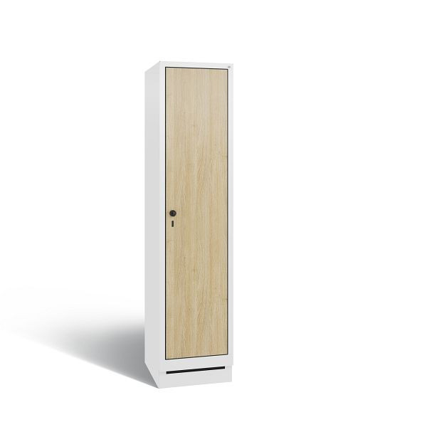 C+P Spind Evolo, 1 Abteil, H1800xB420xT500 mm, Weiß/MDF Eiche, 48020-12 S10499