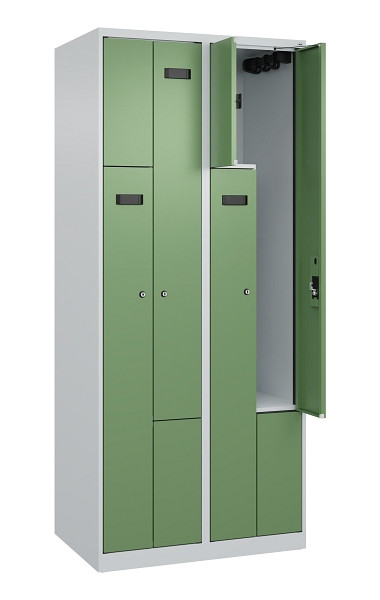 C+P Z-Spind Evolo PLUS, 4 Fächer, 1850x800x500mm, 7035/6011, Zylinderschloss, 049003-224 S10037