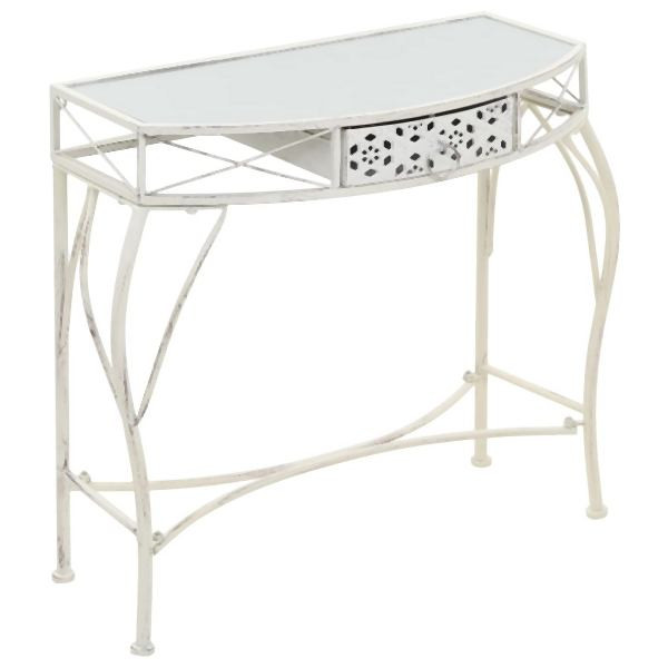vidaXL Beistelltisch Französischer Stil Metall 82x39x76 cm Weiß, 245935