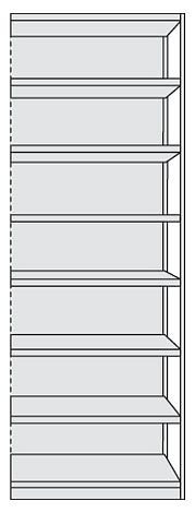 Kerkmann Büro-Komplett-Regal Progress 500, B 960 x T 300 x H 2600 mm, lichtgrau, 50946411