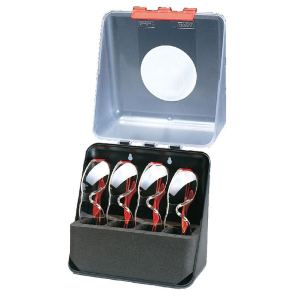 Stein HGS Aufbewahrungsbox für Schutzbrillen 'Secu Spezialbox', Midi unbefüllt für 4 Brillen, transparent, gh1229