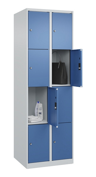 C+P Schließfachschrank Evolo PLUS, 8 Fächer, 1850x600x500mm, 7035/5023, 049000-204 S10008