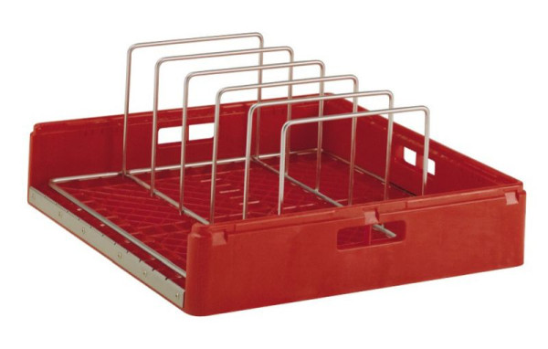 ZANUSSI Tablettkorb Kunststoff, rot, mit Metalleinsatz, für halbisolierte Tabletts 530 x 370 mm, 406867005