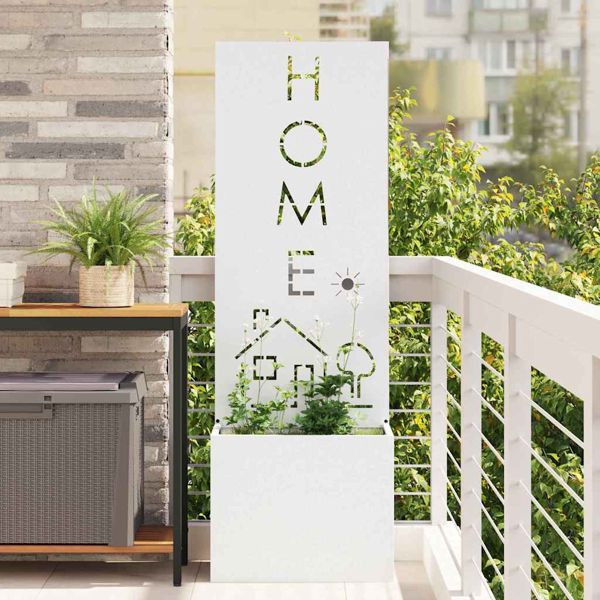 vidaXL Garten Sichtschutz-Leinwand Weiß 50 x 140 cm, 876491