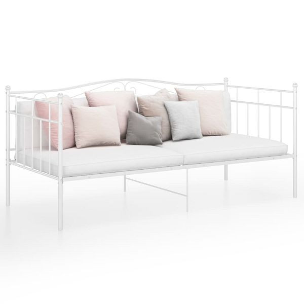vidaXL Schlafsofa Bettgestell Weiß Metall 90x200 cm, 324780