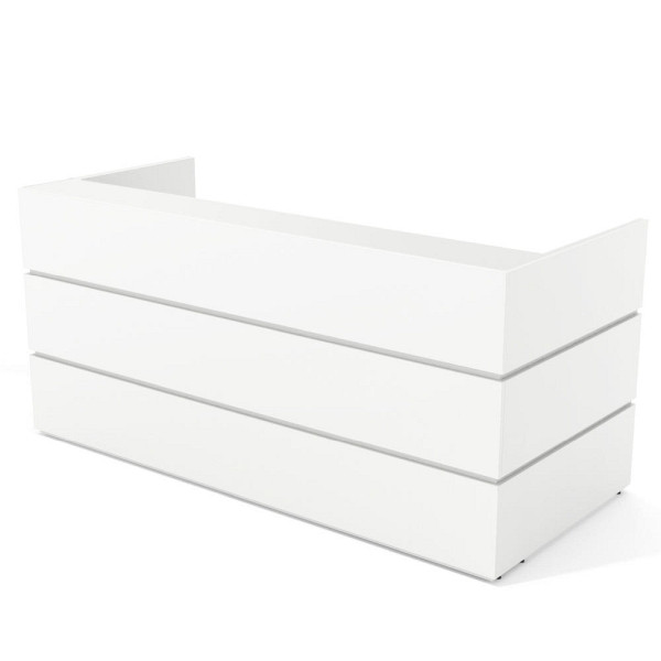 Deskin Theke PEARL, Dekor weiß, B 2400 x T 1050 x H 1120 mm, 288175