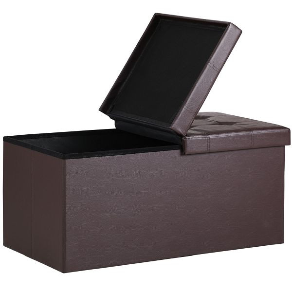 casaria Sitzbank Braun 80x40x40cm mit Stauraum faltbar, 106957