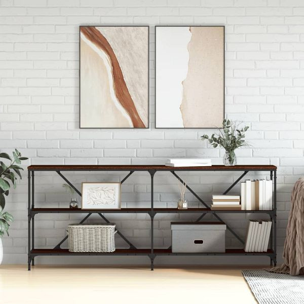 vidaXL Konsolentisch Braun Eiche 180x30x75 cm Holzwerkstoff und Eisen, 832857