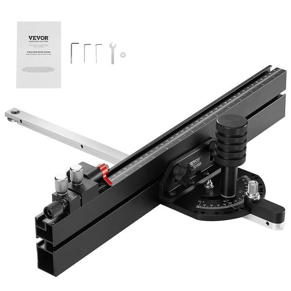 VEVOR Präzisions-Gehrungsanschlag für Tischkreissägen, Standardschlitz, 3/4 x 3/8 Zoll, 18 Zoll Gitter, TJXQGDKS6060PEAL5V0