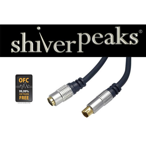 shiverpeaks PROFESSIONAL 4pol S-VHS Metall-Stecker und 4pol S-VHS Metall-Kupplung, vergoldete Kontakte, 5,0m, 97512-5SPP