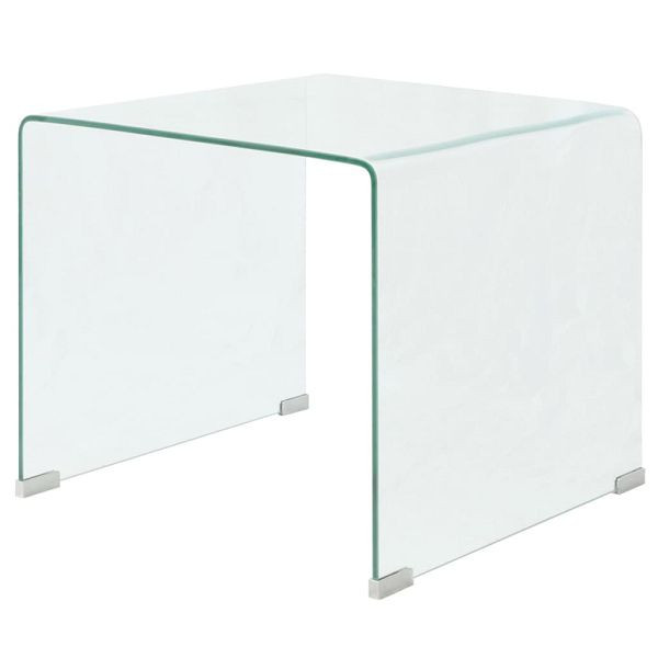 vidaXL Couchtisch aus gehärtetem Glas 49,5 x 50 x 45 cm Transparent, 244188