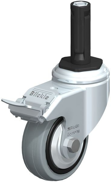 Blickle LKRA-VPA 80G-11-FI-FA-ER12 Apparate-Lenkrolle mit Expander & Feststeller, Vollgummi, Grau, 848061