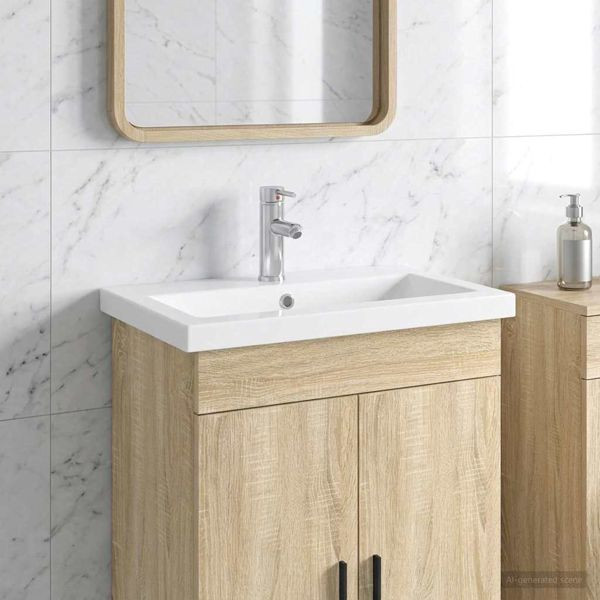 vidaXL Waschbecken fürs Badezimmer Chrom 61 x 40 x 16,5 cm Metall, 890234