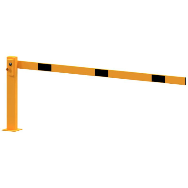 Stein HGS Kompakte Handschranke ohne Auflagepfosten, Dreikantverschluss, gelb / schwarz, 2500 mm, 63698.0014