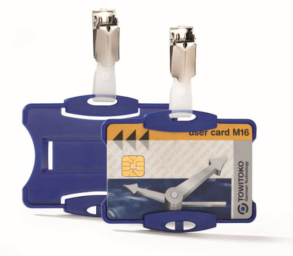DURABLE Ausweishalter mit Clip für 1 Ausweis, blau, VE: 25 Stück, 811806