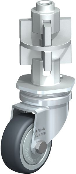Blickle LRA-TPA 50K-FK-E07 Apparate-Lenkrolle mit Expander, Thermoplastisches Gummi-Elastomer, Grau, 739903