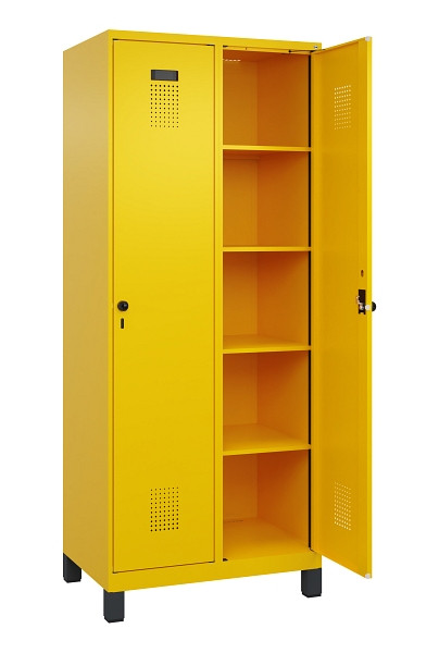 C+P Wäsche-Spind Evolo PLUS, mit Füßen, 2 Abteile, 1950x800x500mm, 1023/1023, Verschluss Drehriegel, Ablageböden 8, 049010-22B S10022