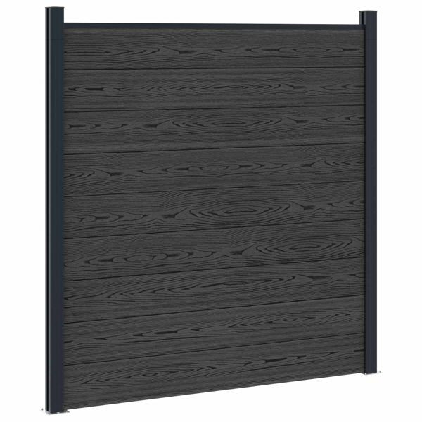 vidaXL Zaunelement WPC und Aluminium Schwarz, 42039057