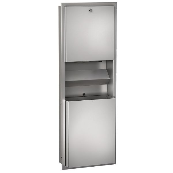 KWC Papier-Seifen-Handtuch-Kombi, Rodan, Edelstahl, 408x1145x169 mm, Unterputz, 2000101220