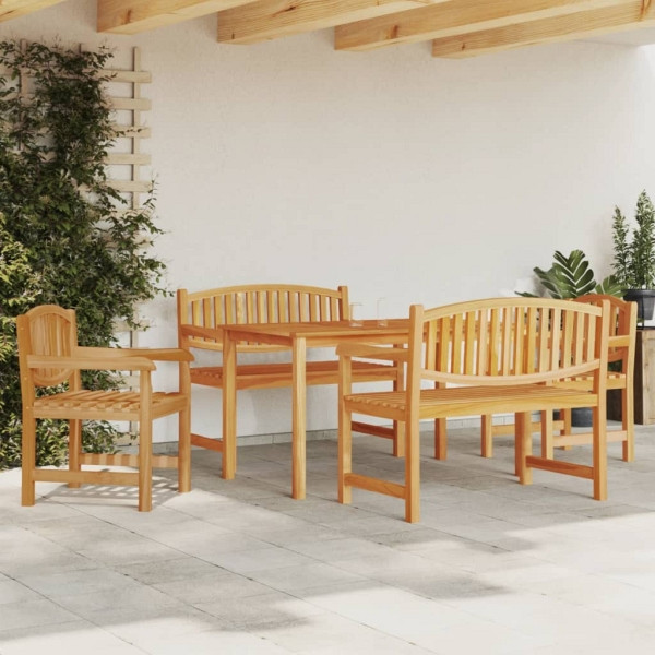 vidaXL 5-tlg. Garten-Essgruppe Massivholz Teak, 3157939