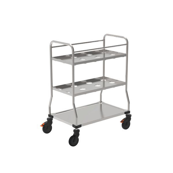 Rieber Löffelwagen 3 Borde, hygienischer Edelstahl, 88200101
