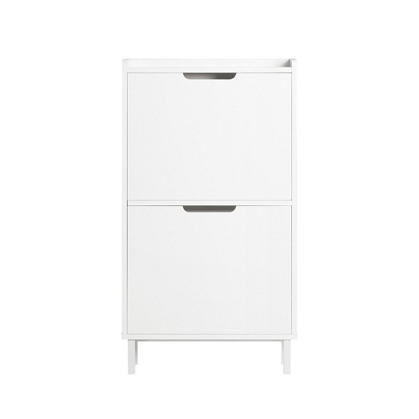 SoBuy Schuhschrank mit 4 Türen Weiß 50x47x91 cm, Modern, FSR151-W