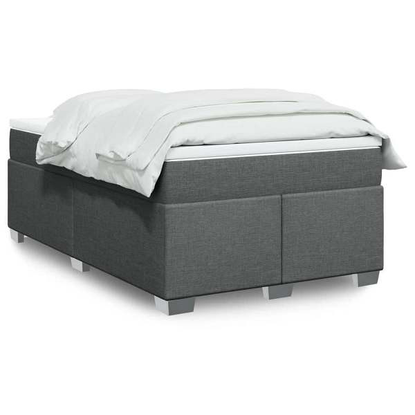 vidaXL Boxspringbett mit Matratze Dunkelgrau 120x200 cm Stoff, 3285124