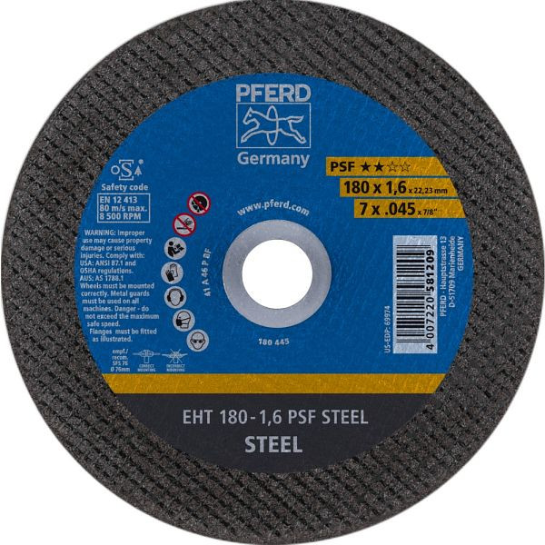 Pferd Trennscheibe EHT 180-1,6 PSF STEEL, VE: 25 Stück, 61719121