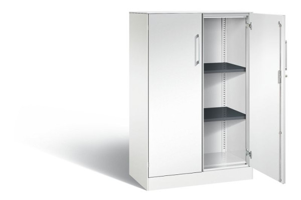 C+P Flügeltürenschrank Asisto, H1310xB800xT435mm, Farbe: Verkehrsweiß, Bügelgriff, 3 OH, 141033-000 S10172