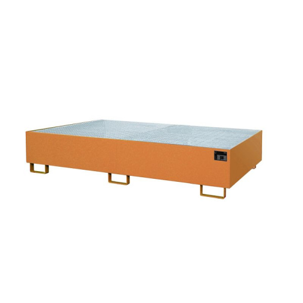 STEIN HGS Regalwanne RW, 570 Liter, RAL 2000 gelborange, Gesamthöhe 300 mm, lackiert, Gitterrost, 79217.0079