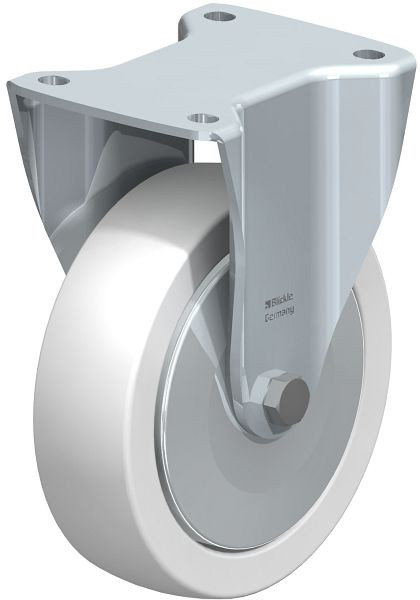 Blickle BH-SPO 175K-FA Stahlblech-Bockrolle, Schwerlast-Ausführung, mit Anschraubplatte, Polyamid, Weiß, 21162