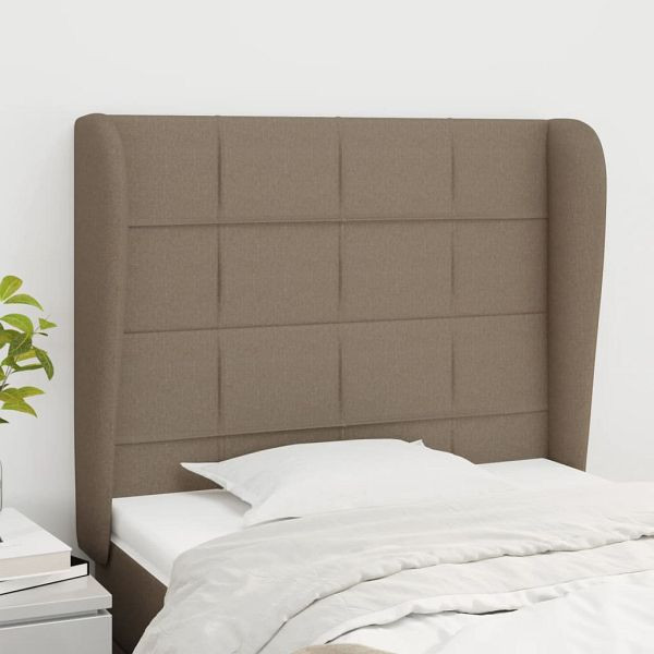 vidaXL Kopfteil mit Ohren Taupe 93x23x118/128 cm Stoff, 3117942