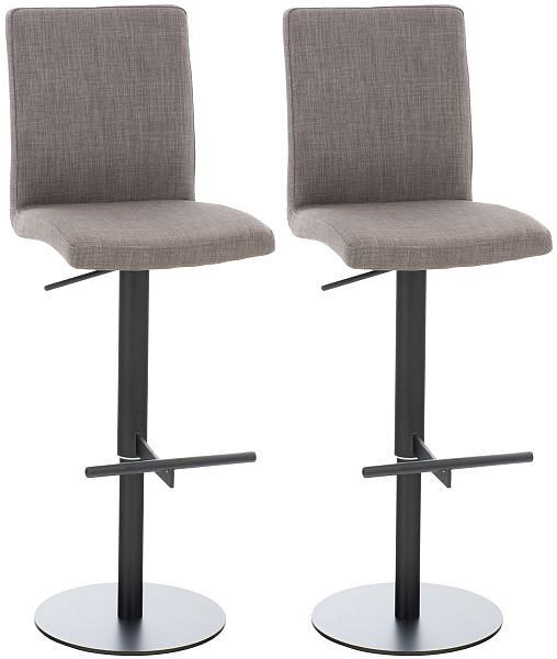 CLP Barhocker Cadiz Stoff schwarz, grau, VE: 2 Stück, 315330