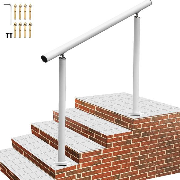 VEVOR Aluminium Treppengeländer außen Geländer 4 Fuß weiß Hauseingangsgeländer Handlauf, LZLTFS4YCYGBSDLZ1V0