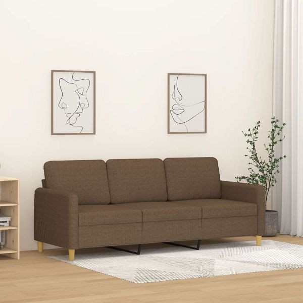 vidaXL 3-Sitzer-Sofa Braun 180 cm Stoff, 359489, 8721012135741
