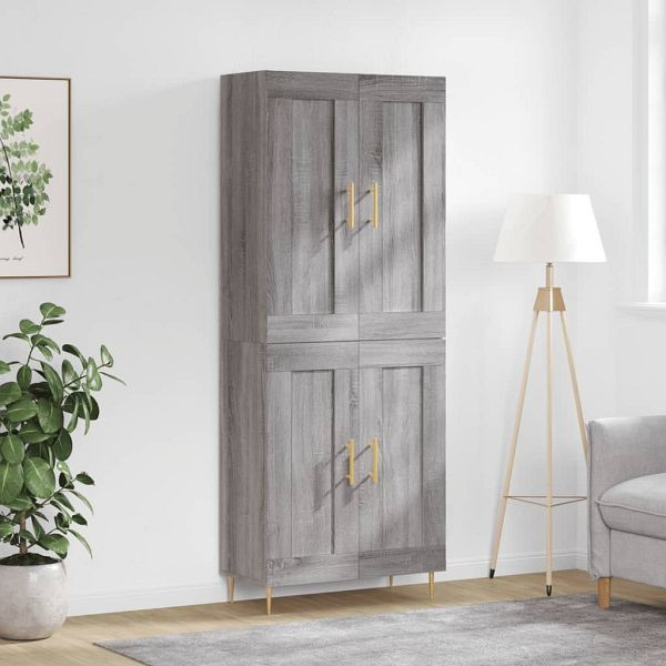 vidaXL Highboard Grau Sonoma 69,5x34x180 cm Holzwerkstoff, 3199679