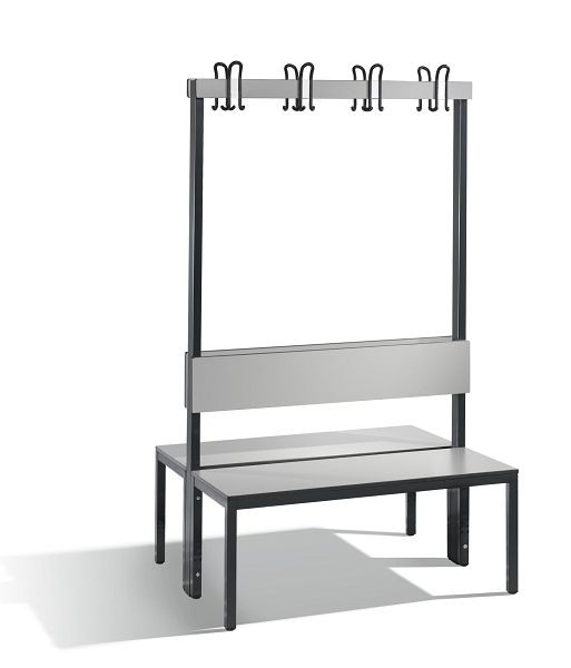 C+P Doppelseitige Garderobenbank mit Rückenlehne, Basic Plus, H1650xB1000xT760mm, 8060-200 S10001