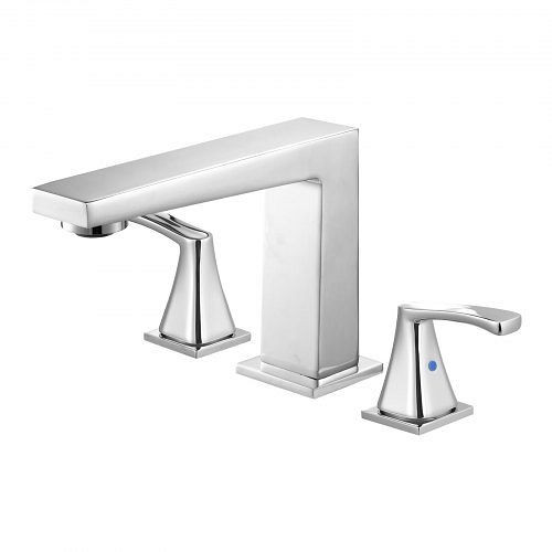 VEVOR römische Badewannenarmatur, 3 Löcher & 2 Griffe, Edelstahl, Deckmontage, Silberfarbig, BDFDPKBDHS2GEB2LM002V0