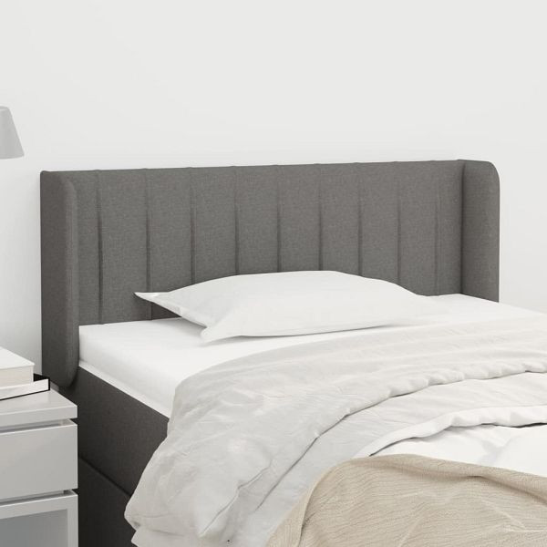 vidaXL Kopfteil mit Ohren Dunkelgrau 93x16x78/88 cm Stoff, 3118989