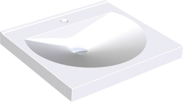 KWC Einzelwaschtisch, Ronda, Miranit, 600x125x530 mm, Mulde rund, Hahnloch, 2000090005