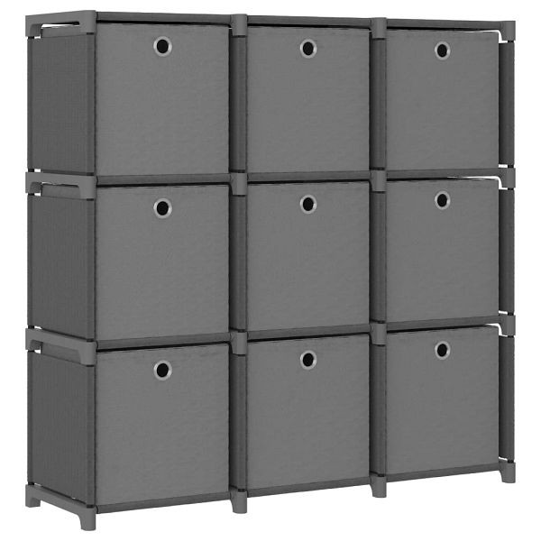 vidaXL Würfelregal mit 9 Boxen Grau 103x30x107,5 cm Stoff, 322613